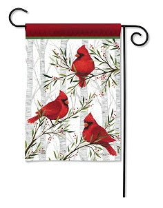 Cardinals in Birch Tree Garden Flag                    SD-33185