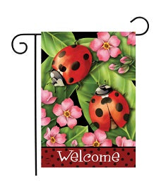 Ladybugs on Leaves Garden Flag   GF4-9736