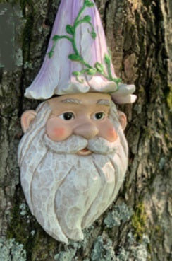 Tree Face Purple Hat Gnome  14"    RCS1049026