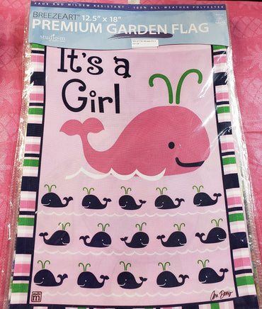 whales - it's a girl garden flag sd-31132