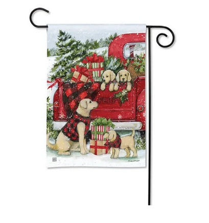christmas puppies garden flag sd-33175