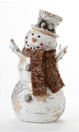 brown scarf frosted snowman 10" dl1555642-4