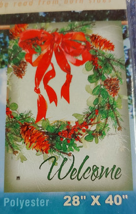 holiday wreath standard flag 28" x 40" bb-96380