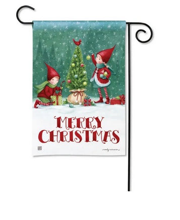 christmas elves garden flag sd-33188