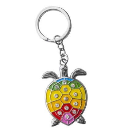 keychains - multi colored turtle with jewels f5025-3