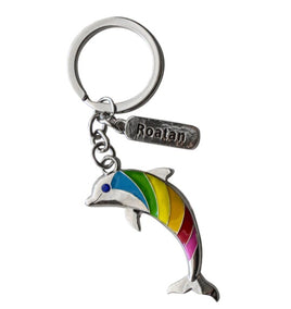 keychains - multi colored dolphin with jewels  f5026-3