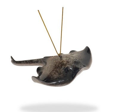 hanging grey sting ray ornament h5240-3
