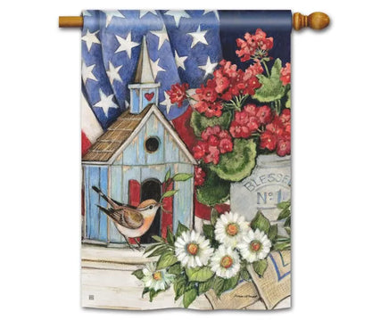 patriotic birdhouse standard flag sd-91853