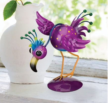 metal purple silly peacock - head down ra0813190