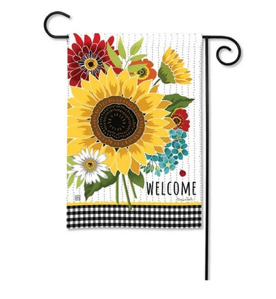 sunflower checks garden flag sd-33093