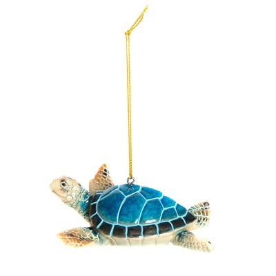 hanging blue resin sea turtle x-364-4