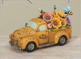 Yellow Resin Truck with Sunflowers & Bees   GR094570