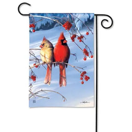 Cardinals in Snow Garden Flag                    SD-33133