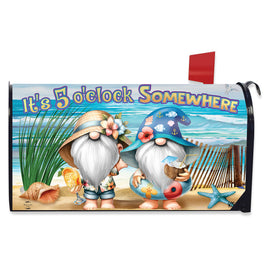 5 O'Clock Beach Gnomes Mailbox Cover       MC6-8623