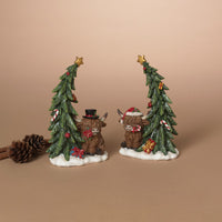 Highland Cows under their Christmas Trees 2 Asst    GR075280