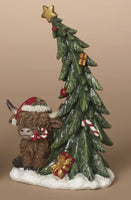Highland Cows under their Christmas Trees 2 Asst    GR075280