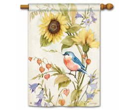 Spring Bee Bluebird Standard Flag                  SD-90640