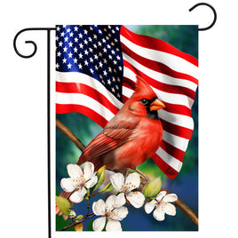 American Floral Cardinal Garden Flag   GF4-8507