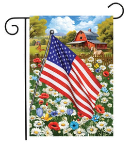 American Flag Fireworks Garden Flag   GF4-8624