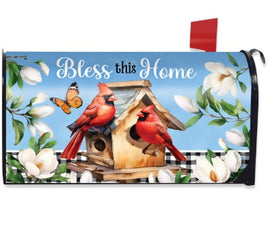 Bless This Cardinal House Mailbox Cover       MC6-8617