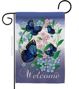 Blue Butterflies Garden Friends Garden Flag    TG-64069