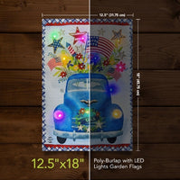 Celebrate Americana Pickup Burlap LED Garden Flag   GF8-8641