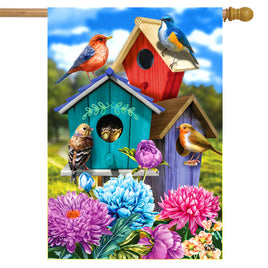 Colorful Birdhouses Std Flag   HF8-29338