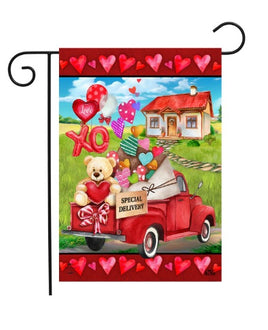 Cute Love Filled Truck Garden Flag   GF4-9172