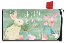 Easter Bunny & Tulips Mailbox Cover       MC6-9566
