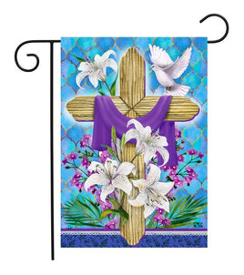Easter Lily with Cross Garden Flag   GF4-9346