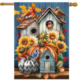 Fall Feathered Friends Standard Flag   HF8-28465