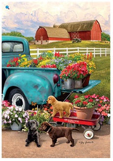 Farm Truck & Pups Garden Flag      CD-35087-6