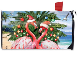 Festive Flamingos Mailbox Cover       MC6-8791