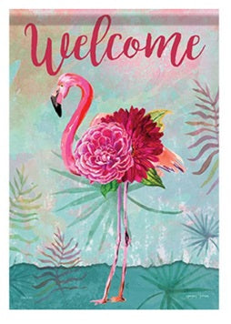 Floral Flamingo Garden Flag                  CR6-50718