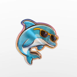 Foil Dolphin Magnet     H5042-3