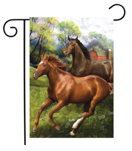 Galloping Horses Garden Flag   GF4-9876