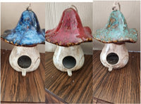 Glazed Mushroom Birdhouses 7"   GR102810