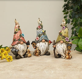 Garden Gnomes with Flowered Hats   GR074450