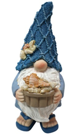 Gnome with Seashells in Basket 7"    CB0875792B