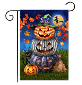 Halloween Pumpkin Trio Garden Flag   GF4-8458