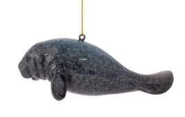 Hanging Blue Manatee Ornament     X-790