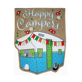 Happy Camper Burlap Garden Flag    TG-70498