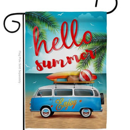 Hello Summer Bus Garden Flag    TG-66084