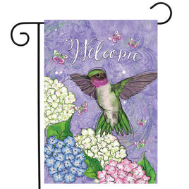 Hummingbird & Hydrangea Garden Flag   GF4-8629