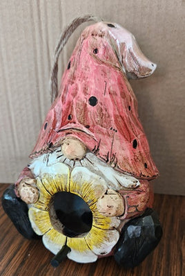 LadyBug Gnome Birdhouse        GR071990-RD
