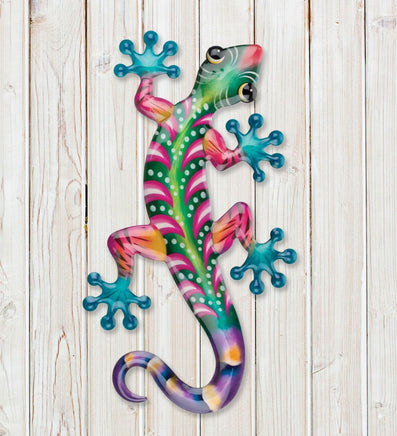 green pink gecko metal wall decor 18"  ra1212905