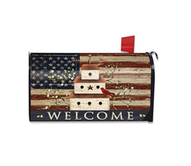 Patriotic Birdhouse Mailbox Cover       MC6-8846