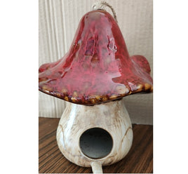Glazed Mushroom Birdhouses 7"   GR102810