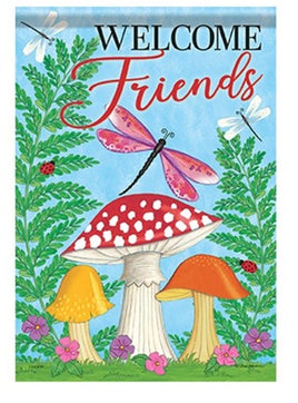 Mushrooms & Dragonflies Garden Flag                  CR6-50759