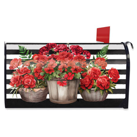 Striped Geraniums OS Mailbox Cover       OSMC8-8508